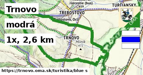 Trnovo Turistické trasy modrá 