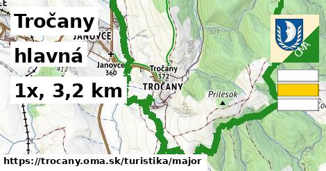 Tročany Turistické trasy hlavná 