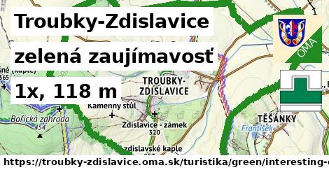 Troubky-Zdislavice Turistické trasy zelená zaujímavosť