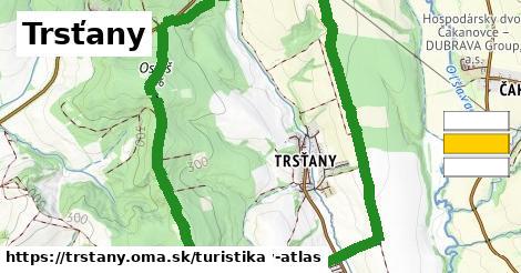 Trsťany Turistické trasy  