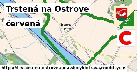 Trstená na Ostrove Cyklotrasy červená bicycle