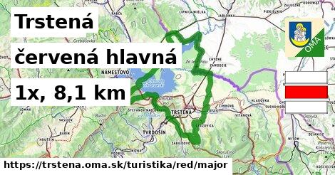 Trstená Turistické trasy červená hlavná