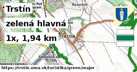 Trstín Turistické trasy zelená hlavná