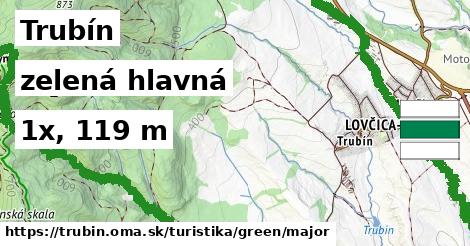 Trubín Turistické trasy zelená hlavná