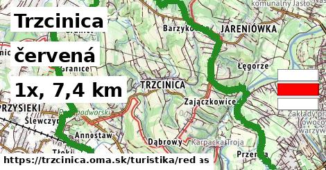 Trzcinica Turistické trasy červená 