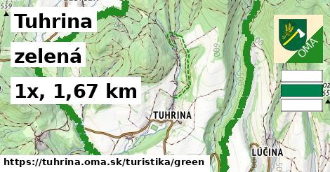 Tuhrina Turistické trasy zelená 
