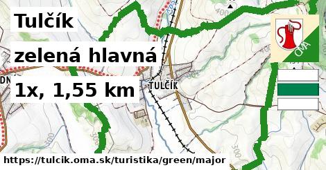 Tulčík Turistické trasy zelená hlavná