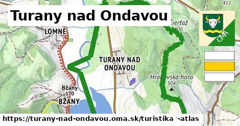 Turany nad Ondavou Turistické trasy  