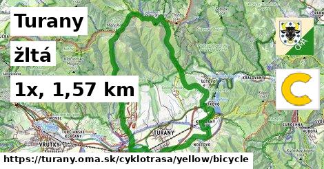 Turany Cyklotrasy žltá bicycle
