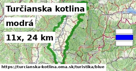 Turčianska kotlina Turistické trasy modrá 