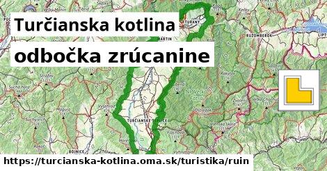 Turčianska kotlina Turistické trasy odbočka zrúcanine 