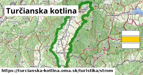 Turčianska kotlina Turistické trasy strom 