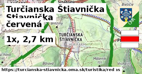 Turčianska Štiavnička Turistické trasy červená 