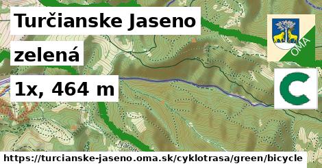 Turčianske Jaseno Cyklotrasy zelená bicycle