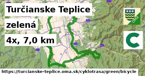 Turčianske Teplice Cyklotrasy zelená bicycle