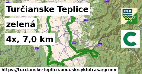 Turčianske Teplice Cyklotrasy zelená 