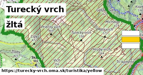 Turecký vrch Turistické trasy žltá 