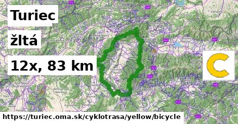 Turiec Cyklotrasy žltá bicycle