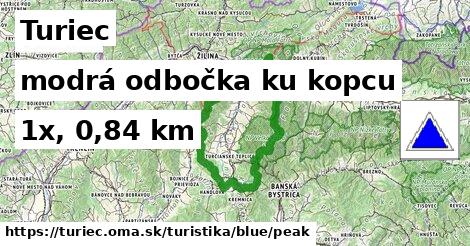 Turiec Turistické trasy modrá odbočka ku kopcu