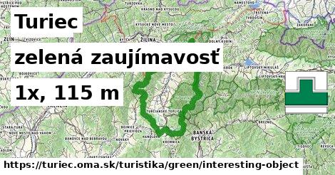 Turiec Turistické trasy zelená zaujímavosť