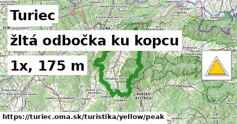 Turiec Turistické trasy žltá odbočka ku kopcu