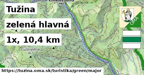 Tužina Turistické trasy zelená hlavná