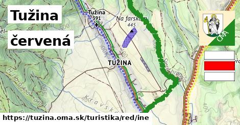 Tužina Turistické trasy červená iná