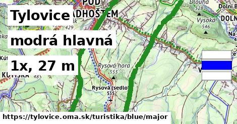 Tylovice Turistické trasy modrá hlavná