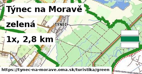 Týnec na Moravě Turistické trasy zelená 