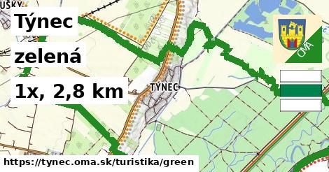 Týnec Turistické trasy zelená 