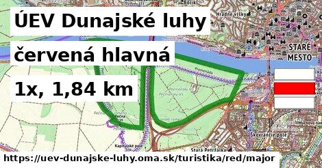 ÚEV Dunajské luhy Turistické trasy červená hlavná