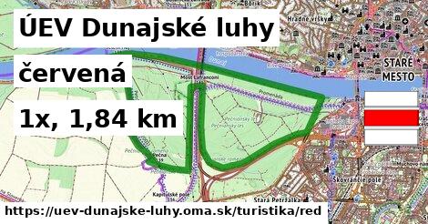 ÚEV Dunajské luhy Turistické trasy červená 