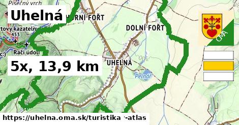 Uhelná Turistické trasy  