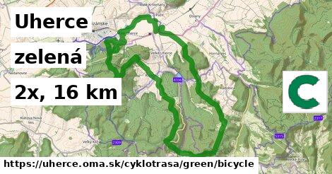 Uherce Cyklotrasy zelená bicycle
