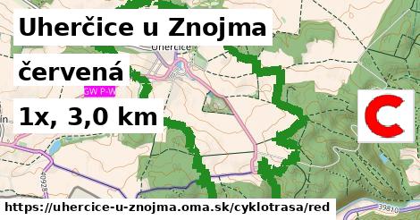 Uherčice u Znojma Cyklotrasy červená 