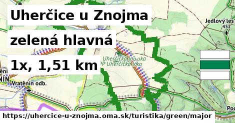 Uherčice u Znojma Turistické trasy zelená hlavná