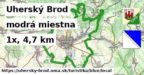 Uherský Brod Turistické trasy modrá miestna