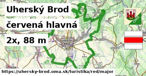 Uherský Brod Turistické trasy červená hlavná