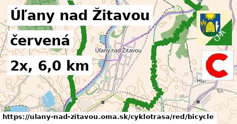 Úľany nad Žitavou Cyklotrasy červená bicycle