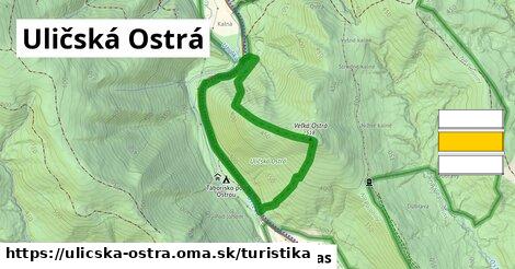 Uličská Ostrá Turistické trasy  