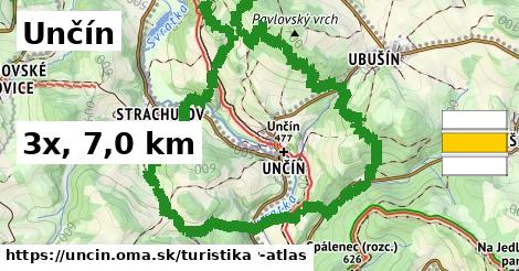 Unčín Turistické trasy  