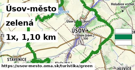 Úsov-město Turistické trasy zelená 