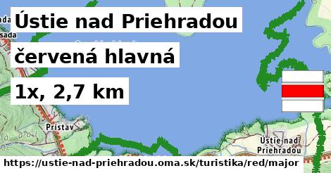 Ústie nad Priehradou Turistické trasy červená hlavná