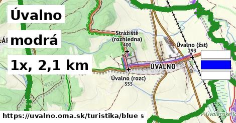 Úvalno Turistické trasy modrá 