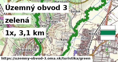 Územný obvod 3 Turistické trasy zelená 