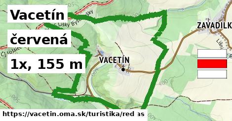 Vacetín Turistické trasy červená 