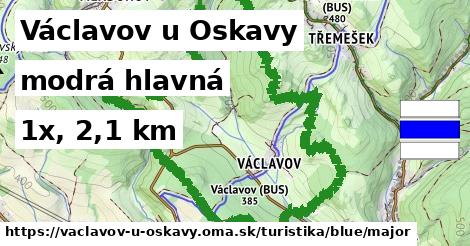 Václavov u Oskavy Turistické trasy modrá hlavná