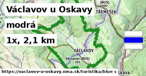 Václavov u Oskavy Turistické trasy modrá 