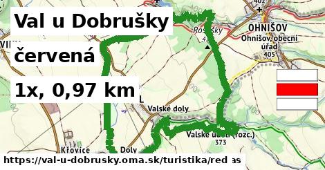 Val u Dobrušky Turistické trasy červená 