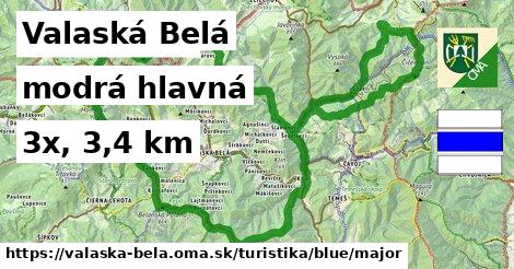 Valaská Belá Turistické trasy modrá hlavná